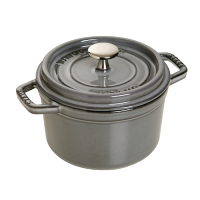 STAUB LA COCOTTE Olla Cocotte Redonda Gris Grafito con Tapa 14 cm, Hierro Fundido