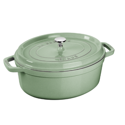 STAUB LA COCOTTE Olla Cocotte Ovalada Verde con Tapa 29 cm, Hierro Fundido