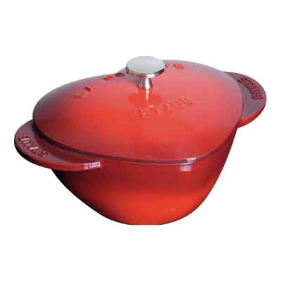 STAUB LA COCOTTE Olla Cocotte Rojo Cereza en Forma de Corazón con Tapa 20 cm, Hierro Fundido